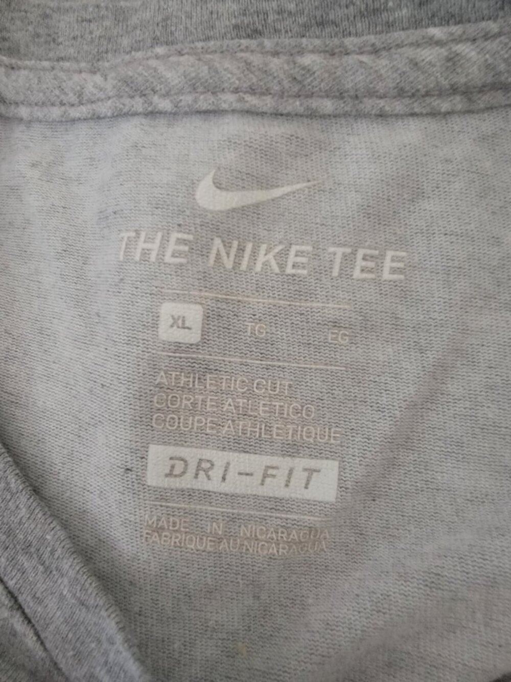 Nike T-Shirt Men's XL Gray Abstract Word Graphic Logo Crewneck Short Sleeve - Picture 3 of 5
